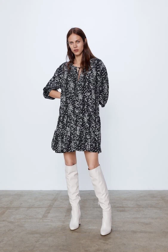 Black and clearance white flowy dress