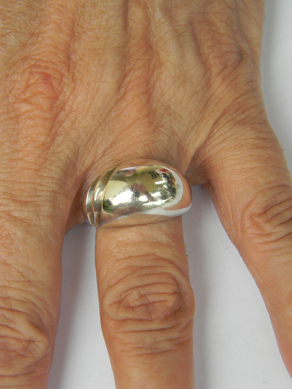 Fine 925 Solid Sterling Silver Grooved Modernist … - image 8