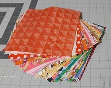 50 8 x 8 inch Squares, Various Designers 100% Cotton fabric lot, No Duplicates