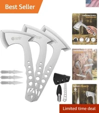 Balanced 3-Pack Tomahawks with Wrenches & Protective Nylon Sheath for Adventures