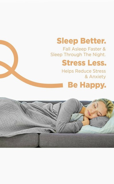 blanquil weighted blanket 20 Lb Gray Taupe Adult 47” X 74” Better Sleep