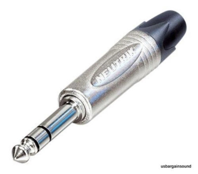 NEUTRIK NP3X 1/4'' TRS Stereo Male Cable Mount Plug - Nickel Shell