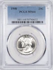 1940-P PCGS MS64 Uncirculated Washington Silver Quarter, Philadelphia Mint 32