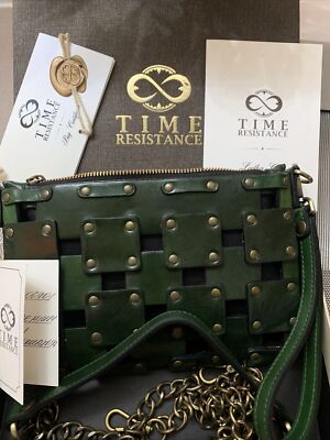Green Time Resistance Leather Clutch Woman s Purse Wrist Or Shoulder Bag