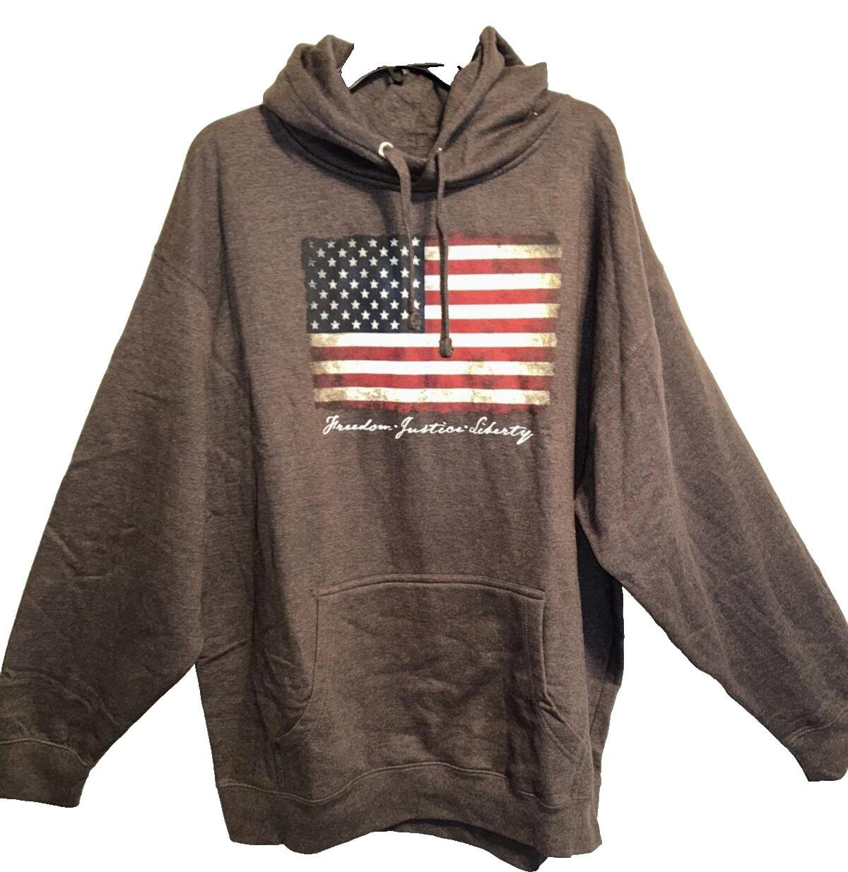 5 Star Men's USA Flag Hoodie, Black, 2XL