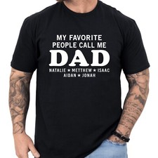 Mens Dad T Shirt Custom Personalized Fathers Day Birthday Gifts for Dad Daddy