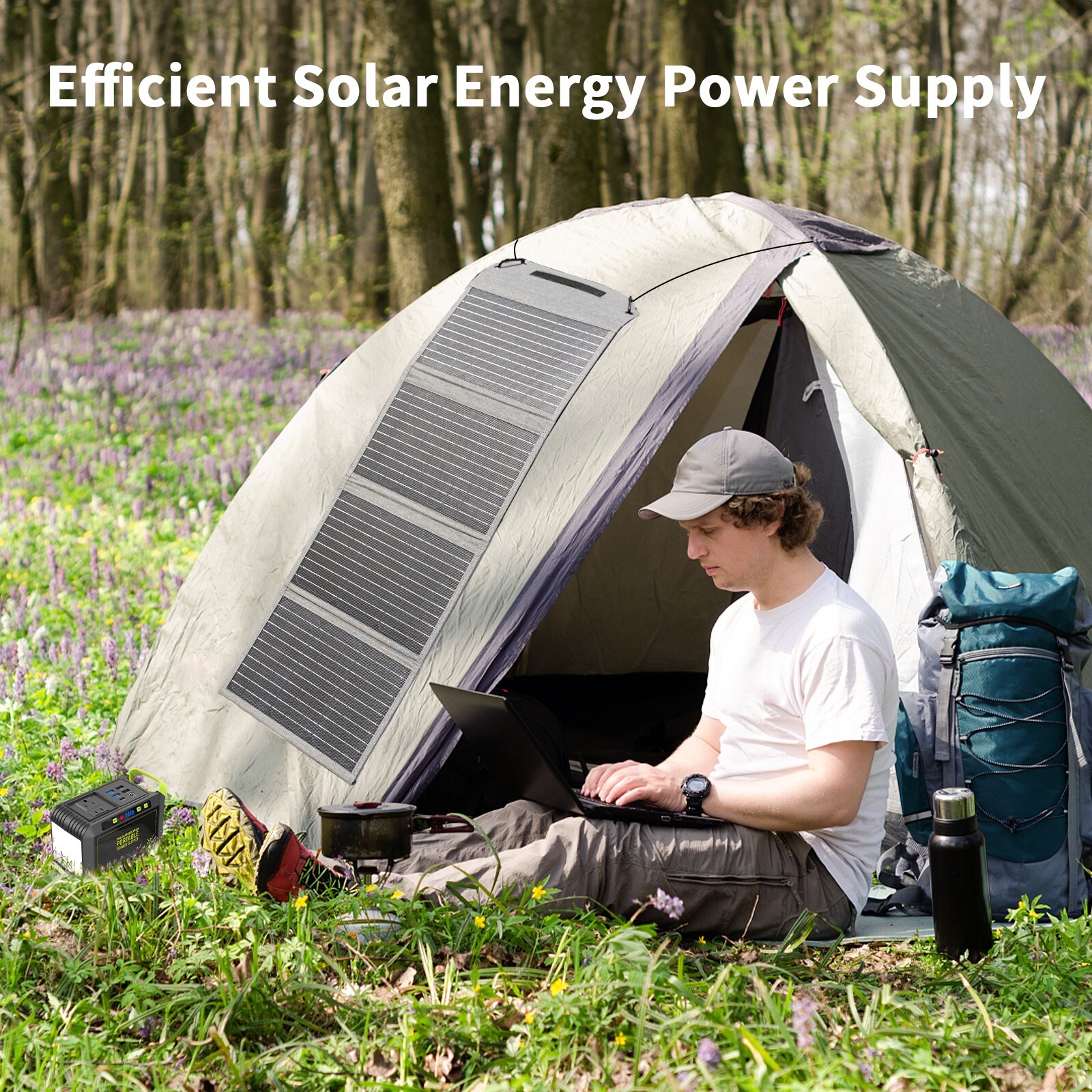 40W 80W 120W Solar Panel Charger USB C Fast Charger Off Grid Solar Battery Bank