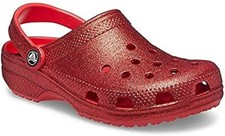 Crocs Classic Glitter Clog Unisex Red Flame Color Size W8
