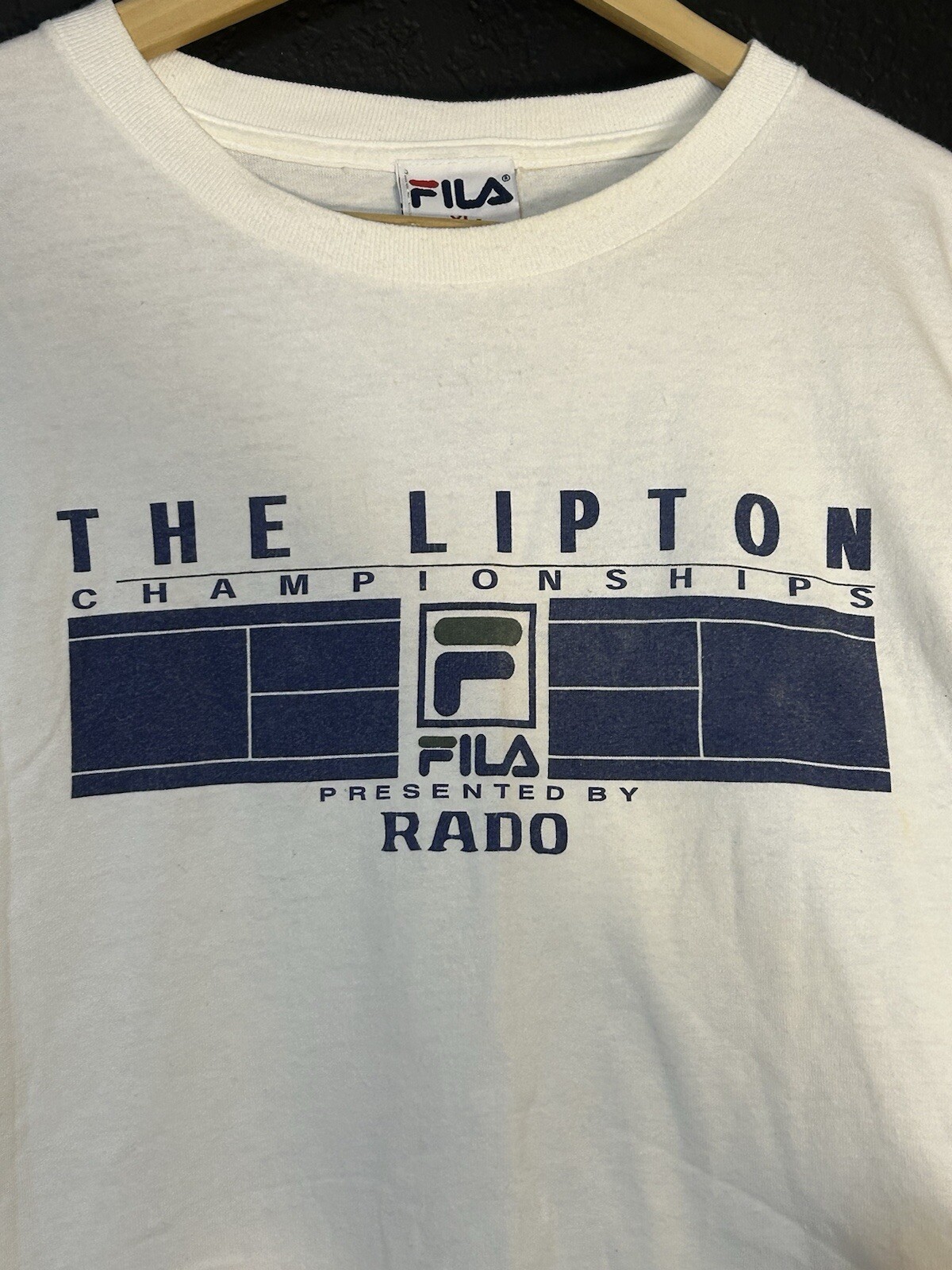 T shirt tennis vintage anni 90 Fila Lipton Championship taglia XL