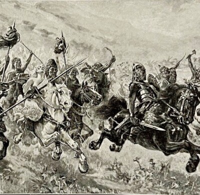 1935 Attila And The Huns Invade Roman Empire Religious Art Print DWN10D