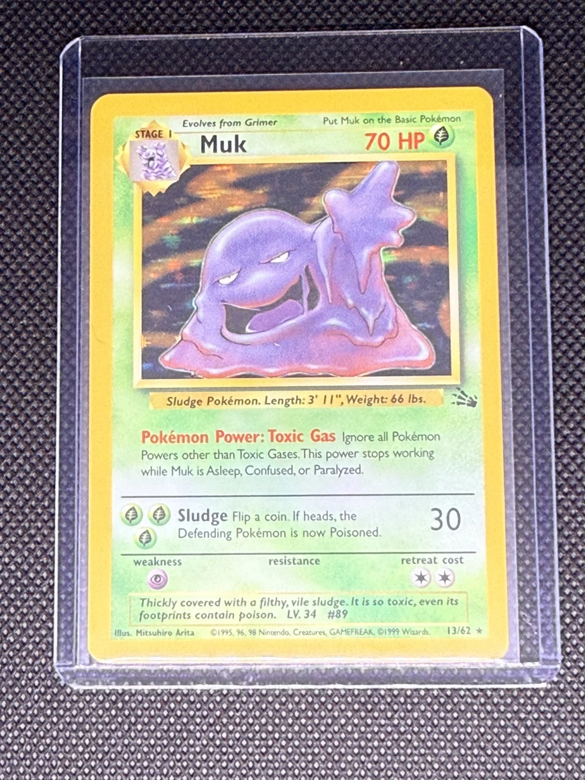 Muk 13/62 Holo Rare – Fossil Set – Unlimited Edition – WOTC 1999.