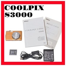  Excellent  Nikon COOLPIX S3000 Camera 12.0 MP 4x Orange With Accessories 766