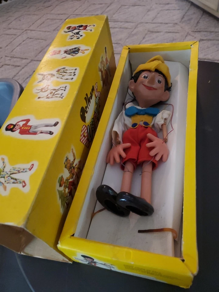 MUÑECA MARIONETA PELHAM PINOCHO De Colección Original Hecha a Mano Inglaterra con Caja y Papel Años 60 Foto 2 de 4