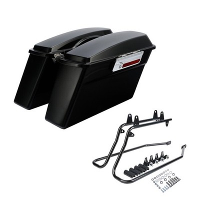 Hard Saddlebags & Conversion Brackets Set Fit For Harley Softail 1984-2017