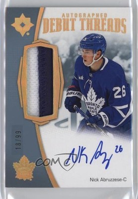 2022-23 Ultimate Collection 18/99 Nicholas Abruzzese Nick Rookie Auto RC 5b1