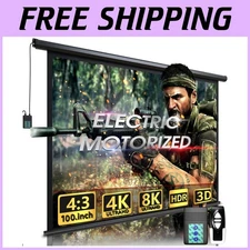 100-inch Motorized Projector Screen with Remote Control