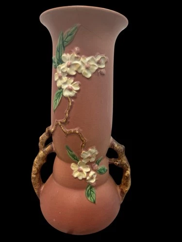 Roseville Pottery Pink Apple Blossom Vase 392-15