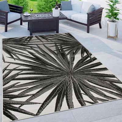 Rugshop Outdoor Rug Tropical Leaves Reversible Indoor Outdoor Carpet Deck Rugs