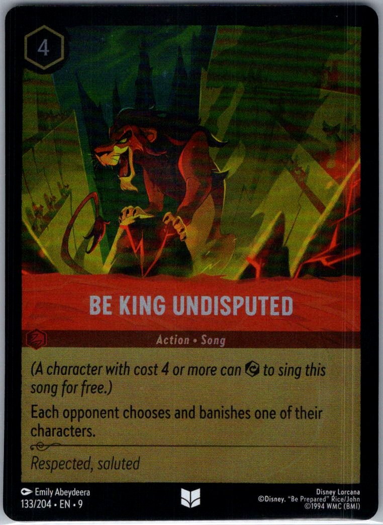 Be King Undisputed - 133/204 - Fabled - Lorcana Cold Foil - NM - B3G1