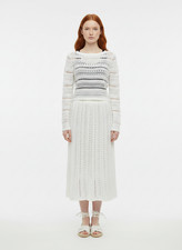 Women's White Knit Long Sleeve Sweater Dress