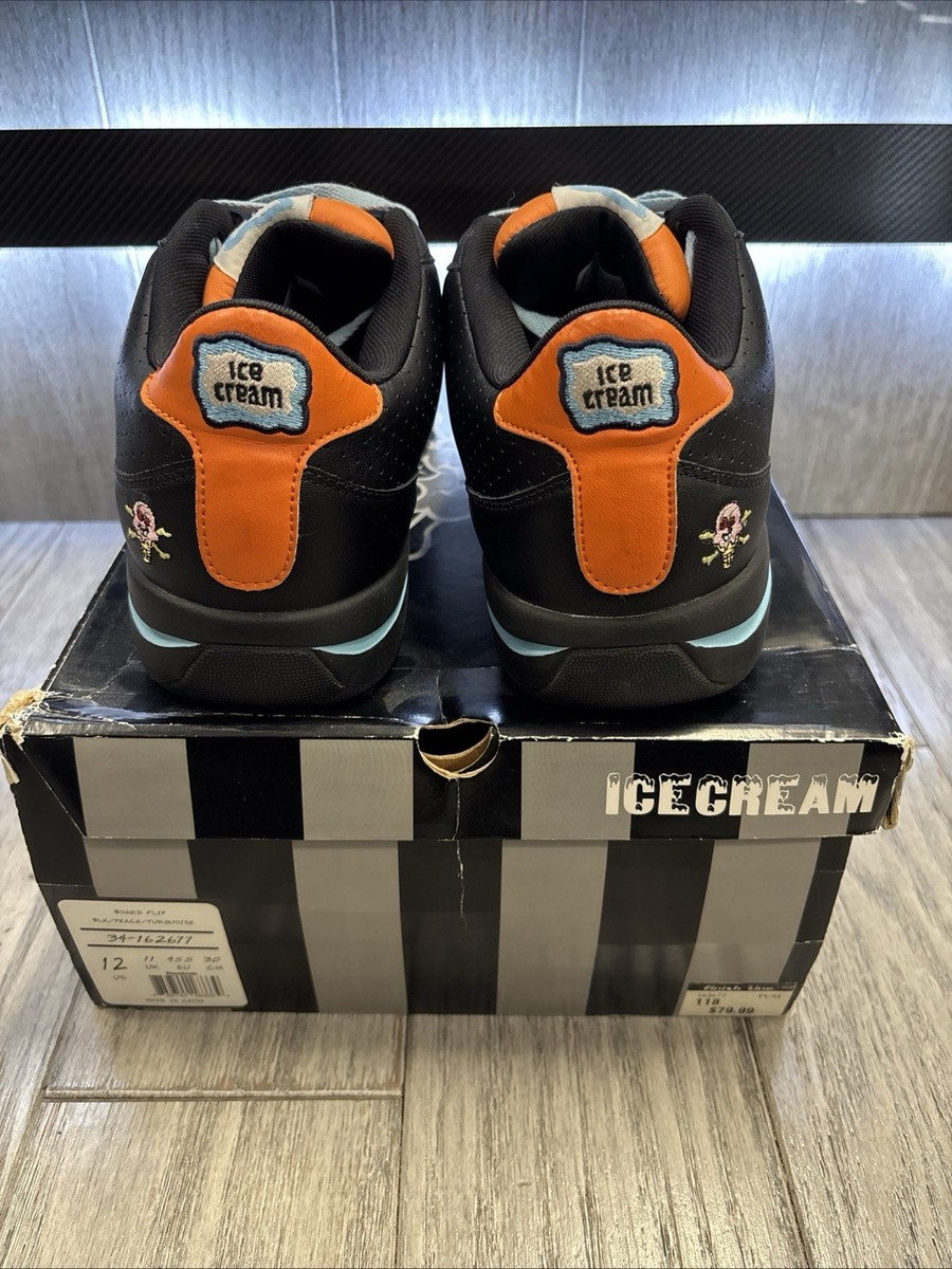 Men's Size 12 Reebok Ice Cream Board Flip 1 Sneakers Black Peach
