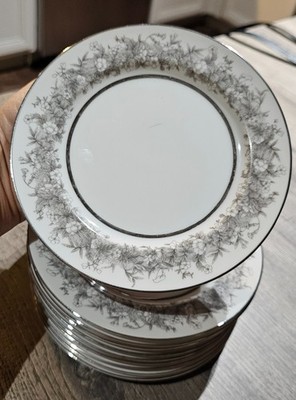 Set of 10 Florentine by Sango Salad Plate Gray Floral Platinum