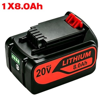 Pack 8.0AH 20V MAX For Black & Decker 20Volt Lithium Battery LBXR20 LB2X4020 8Ah