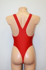 Women Thong One-piece Leotard 202-06 Racerback Red Spandex Size S