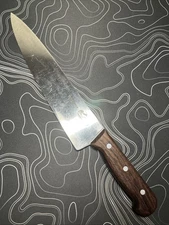 Vtg R.H. Forschner Co. Victorinox 430-10 Large Chef Knife W/ Large Wood Handle