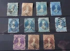 NEW ZEALAND 1850/60's RANGE OF 11 USED CHALONS IN STOCKCARD VARIOUS VALUES