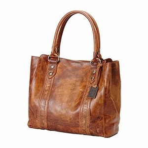 NWT $398 Frye Melissa Sac en cuir dérangé Cognac brun