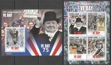 YX0629 2020 SIERRA LEONE VE DAY CHURCHILL WORLD WAR II #12368-12371+BL1988 MNH