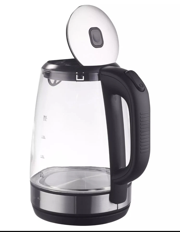 Tetera eléctrica azul 2,1 cuartos (2L) luz LED de ebullición rápida, sin BPA Foto 3 de 4