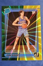 Josh Giddey Donruss Rated Rookie Card Holo Green and Yellow Laser #202  OKC