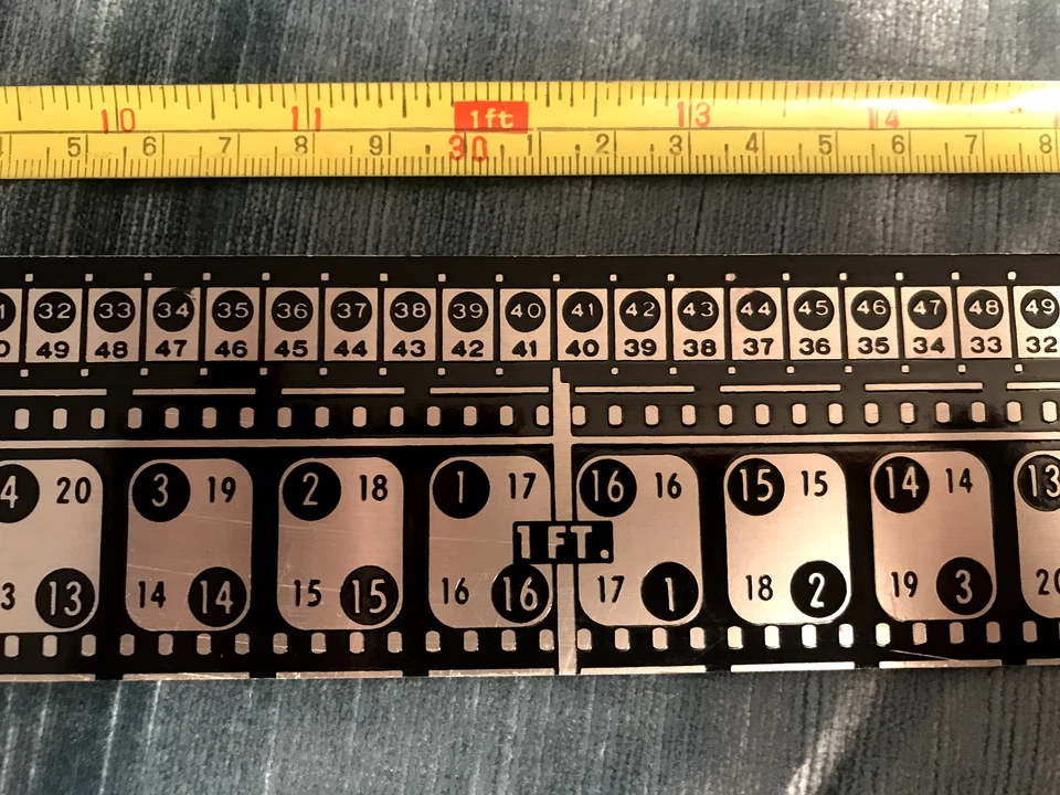 R.C. REGLA DE MARCO DE PELÍCULA MERCER / REGLA MERCER / REGLA DE CONTEO DE MARCOS / 35 mm y 16 mm Foto 4 de 4