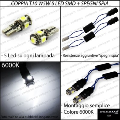 COPPIA LUCI TARGA 5 LED LAND ROVER FREELANDER 2 T10 W5W CANBUS 100% NO