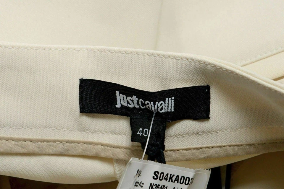 Pantalones informales para mujer Just Cavalli blanco roto US 4 IT 40 Foto 4 de 4