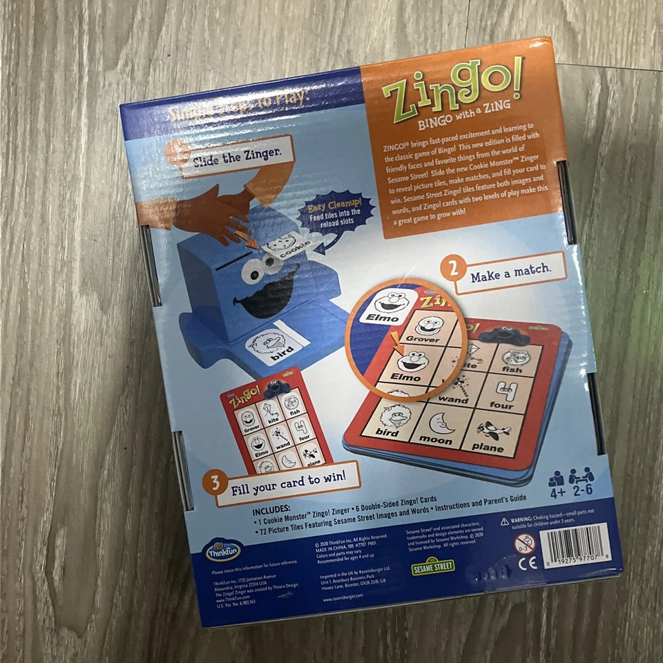 Zingo! Bingo With A Zing Sesame Street ThinkFun Ages 4+ - Image 2 of 2