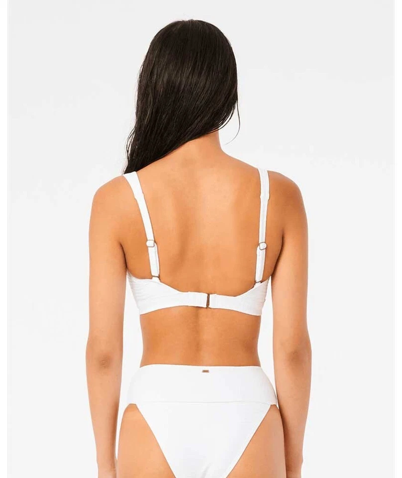 Pantalones de bikini Rip Curl blancos surf cintura alta cobertura descarada L136114 talla XS Foto 2 de 3