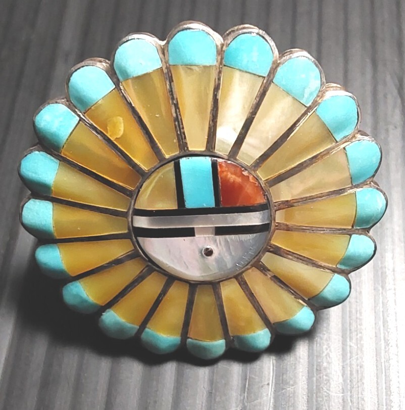 Verdil and Esther Niiha Sterling BOLO CLIP w/mixe… - image 1