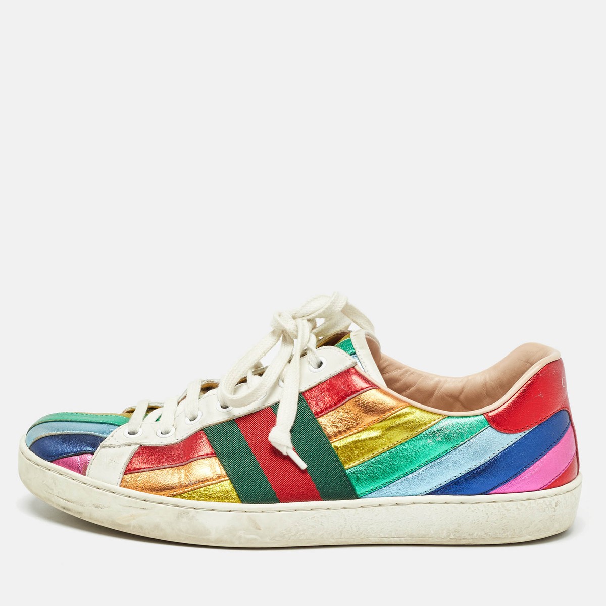 Gucci Multicolor Leather Ace Web Low Top Sneakers Size 41 | eBay Gucci Multicolor Leather Ace Web Low Top Sneakers Size 41 | eBay