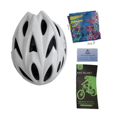 ZACRO ADULT LIGHTWEIGHT BIKE HELMET WHITE VENTED  ADJUST FIT (NEW) 54-62CM