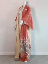 Kimono Robe / Elegant and Gorgeous Japanese Handmade Pink Silk Kimono 0707250146