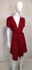 Glamorous Cherry Red Dress Size 16 BNWT – V Neck Midi Chiffon Party Day Work