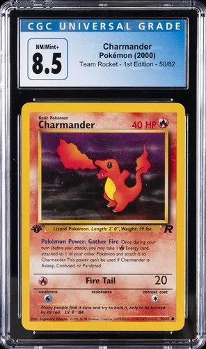 2000 POKEMON TEAM ROCKET 1ST ED #50 CHARMANDER CGC 8.5