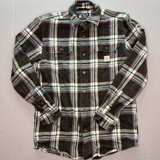 Carhartt Men’s Loose Fit Heavyweight Flannel Plaid Long Sleeve Shirt Small Work