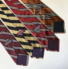 LOT 4 Vtg 1980-90 Jos A Bank 100% Repp Silk Ties Regimental Made In USA Red Gold