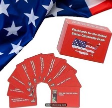 United STATES USA Citizenship Exam Flashcard Set 100 Study Questions Learning...