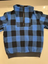 Field & Stream Gordon & Ferguson Blue Plaid 1/4 Zip Made in USA Polar Fleece