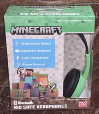 MINECRAFT Kid Safe WIRELESS Adjustable Headphones Bluetooth Technology 